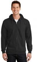 Port & Company®  Adult Unisex Essential 9-ounce, 50/50 Cotton Poly Fleece Full-Zip Hooded Sweatshirt